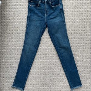 Free People Raw High Rise Jegging, Size 26, Super Stretchy Denim, Color: Blue,